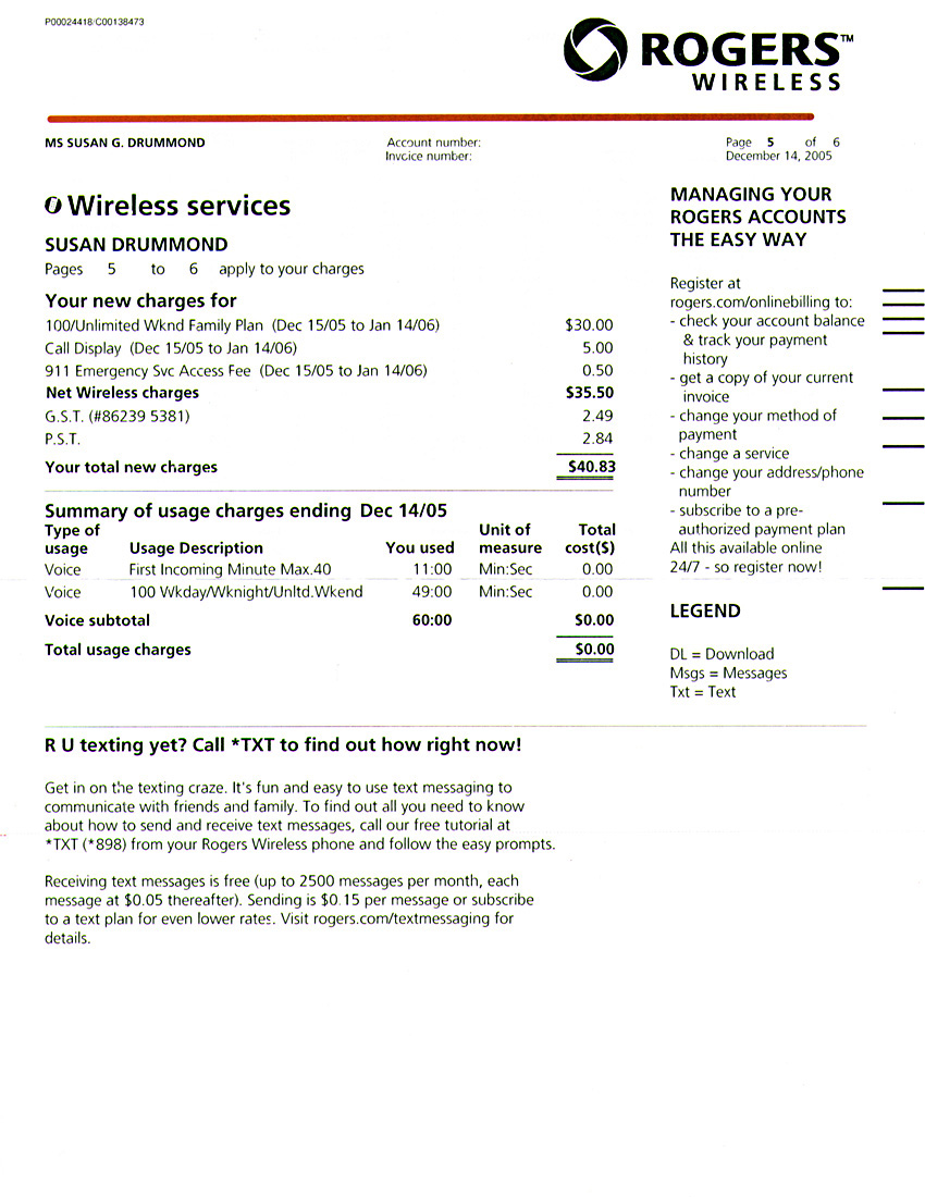 Invoice: Page 5